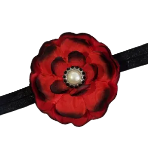 Baby and Toddler Soft Headband - Red flower Mandy