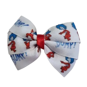Bella Hair Bow - Dr Seuss Thing 1 and Thing 2 - 7cm
