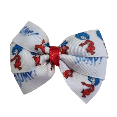 Bella Hair Bow - Dr Seuss Thing 1 and Thing 2 - 7cm