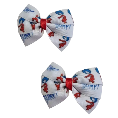 Bella Hair Bow - Dr Seuss Thing 1 and Thing 2 - 7cm