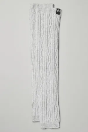 Cable Knit Arm Warmers - Athletic Heather Grey