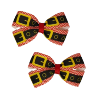 Christmas Hair Accessories - Cherish Hair Bow Santa's Belt