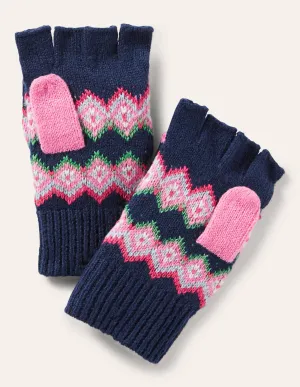 Fair Isle Mittens-College Navy