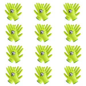 Handlandy Kids Gardening Gloves Bright Color Knit Wrist Perfectly 5140 (12 Pairs)