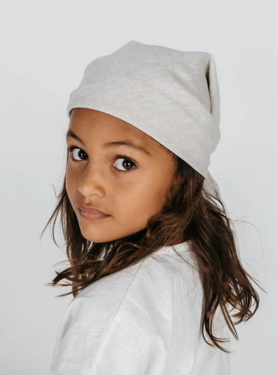 Hemp head scarf in White