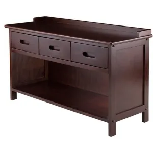 modern Wood Adriana Storage Hall Bench, Walnut Finish