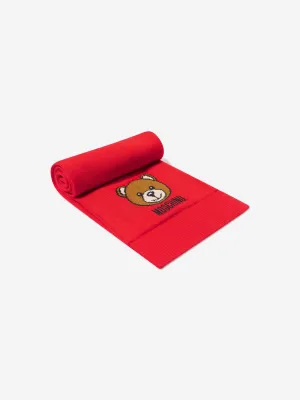 Moschino Kids Wool Bear Logo Scarf