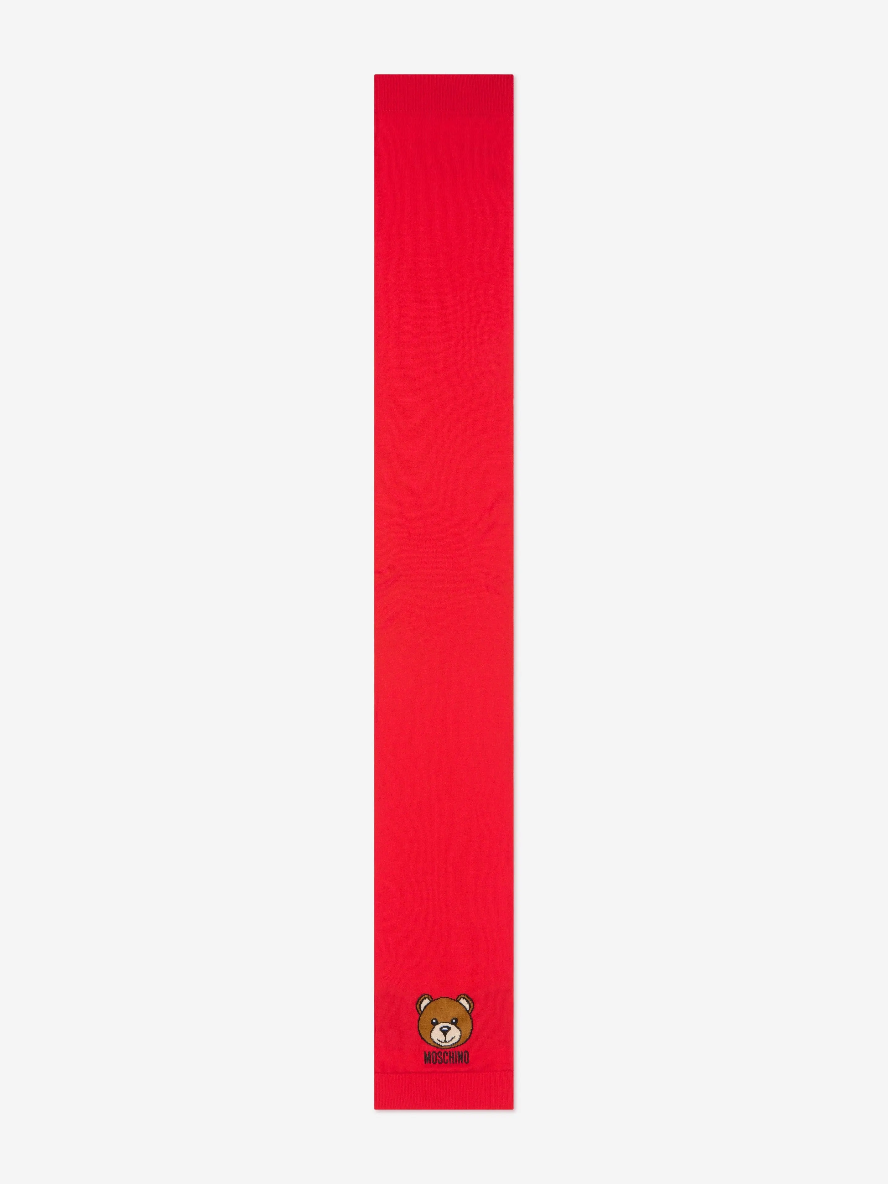 Moschino Kids Wool Bear Logo Scarf