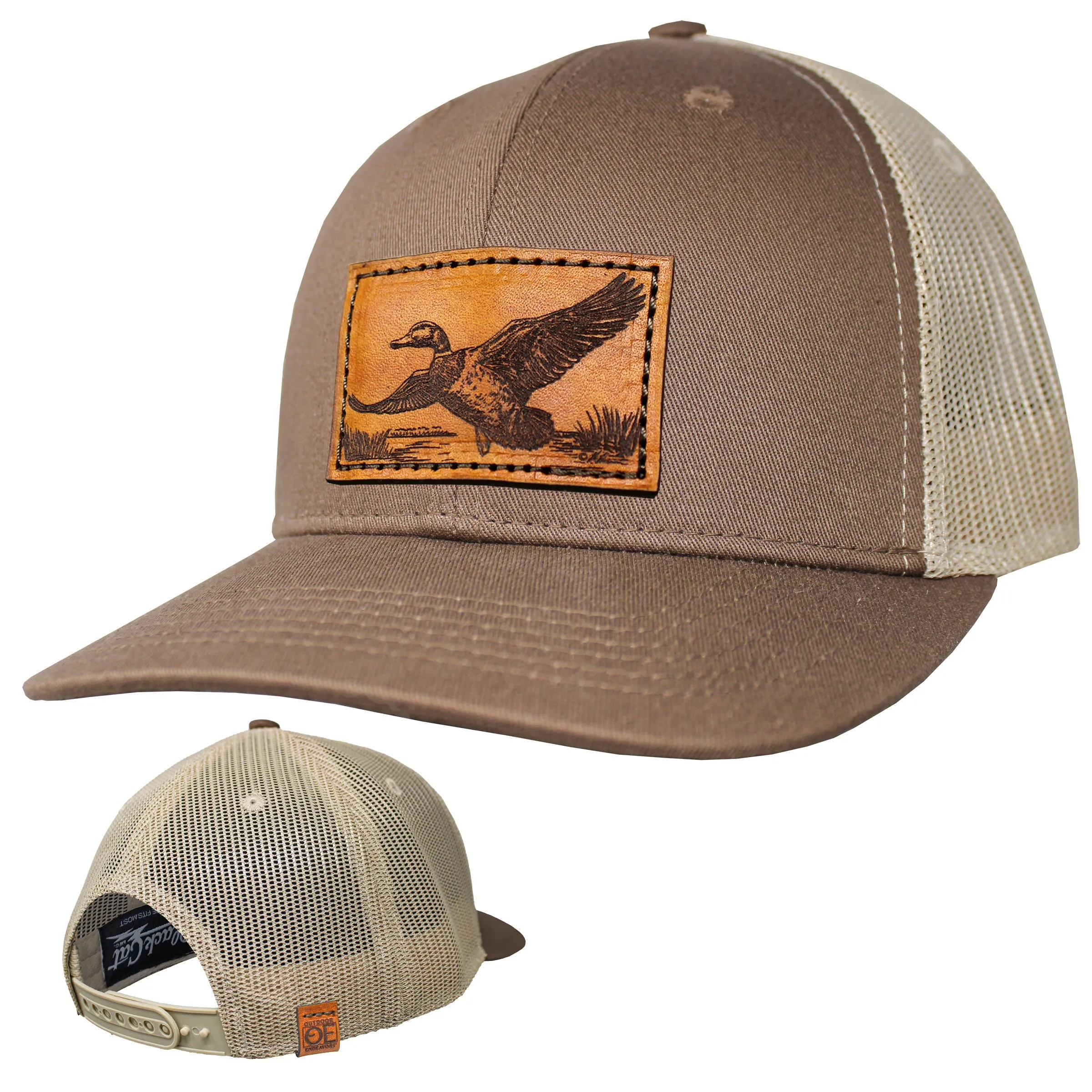 OE - Performance Trucker Hat - Mallard Leather Patch