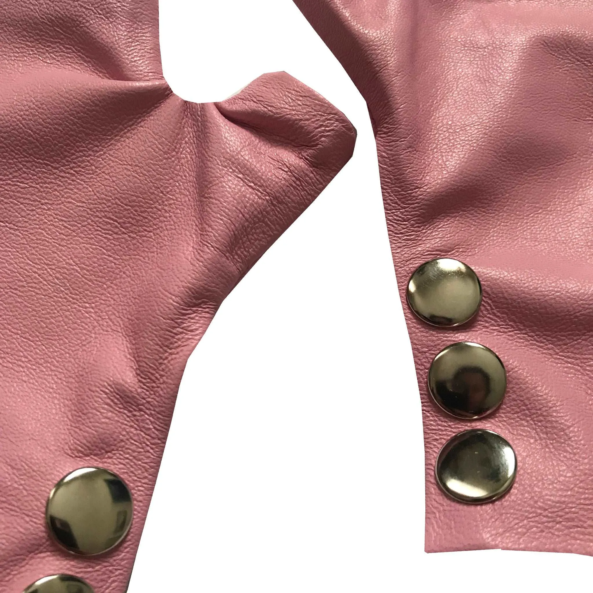 Rose Short Fingerless Leather Gloves – Luxurious Lambskin with Antique Silver Snaps