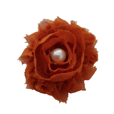 Shabby Chiffon Flower Hair Clip - Copper