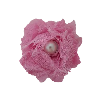 Shabby Chiffon Flower Hair Clip - Pink