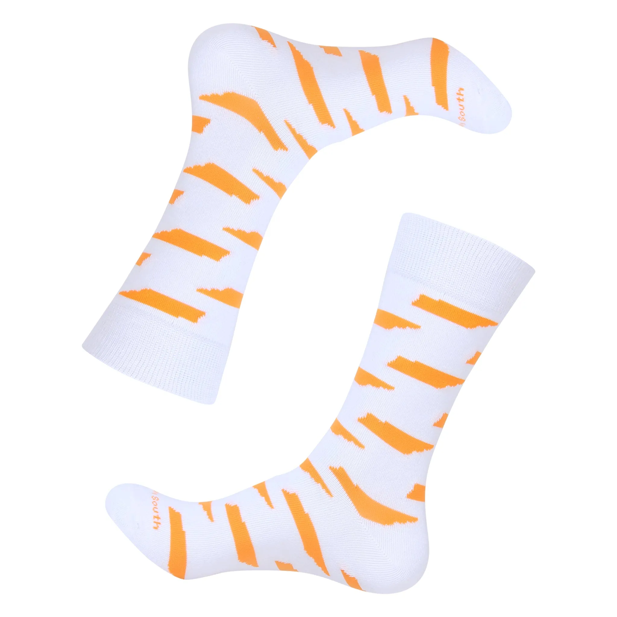 White/Orange Tennessee Shape Socks